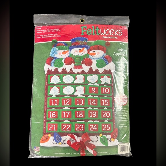 Dimensions Feltworks Appliqué 8118 Snow Friends Advent Calendar 2002 Vintage USA - Picture 1 of 7
